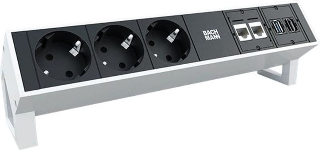 Bachmann socket strip DESK2 3x earthing