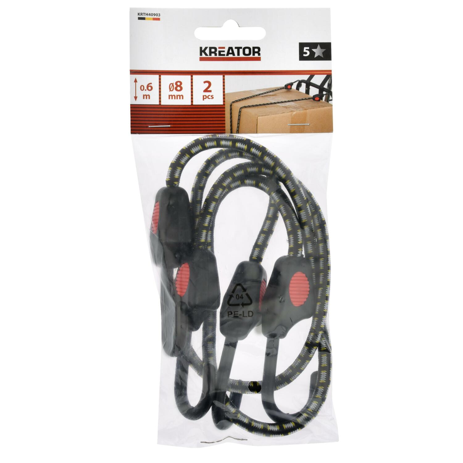 KREATOR Bagāžas gumijas Ø 8mm, 60cm