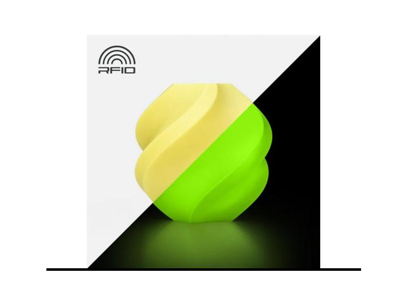 BambuLab PLA Glow Yellow (15400) materiāla