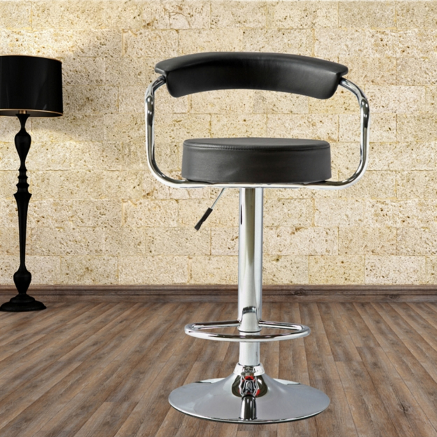 Bāra krēsls LEON 51x47xH90-108cm, melns |