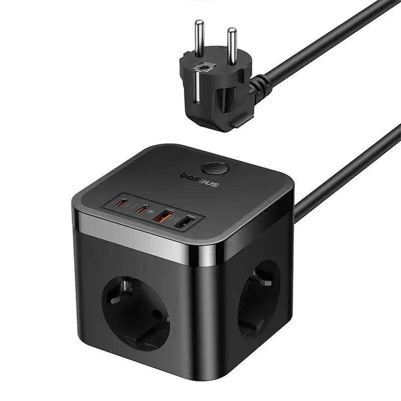 Baseus PowerCombo Cube Elektrības pagarinātājs 3AC+2U+2C