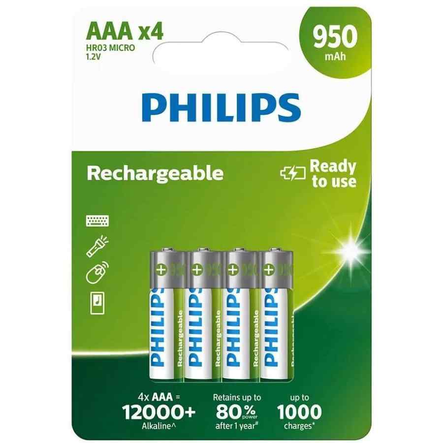 Baterija Philips AAA lādējama 4gb |