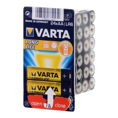 Baterijas AA LongLife, LR6, 24gab, Varta