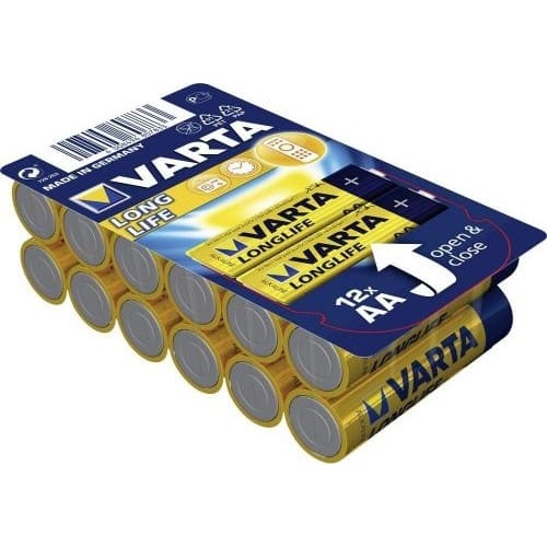 Baterijas LONGLIFE AA, LR6, 12gab., Varta