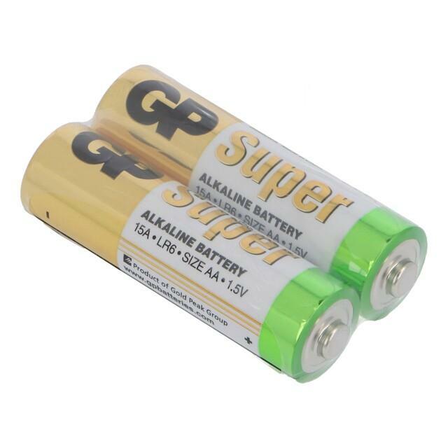 Battery: alkaline; AA; 1.5V; non-rechargeable