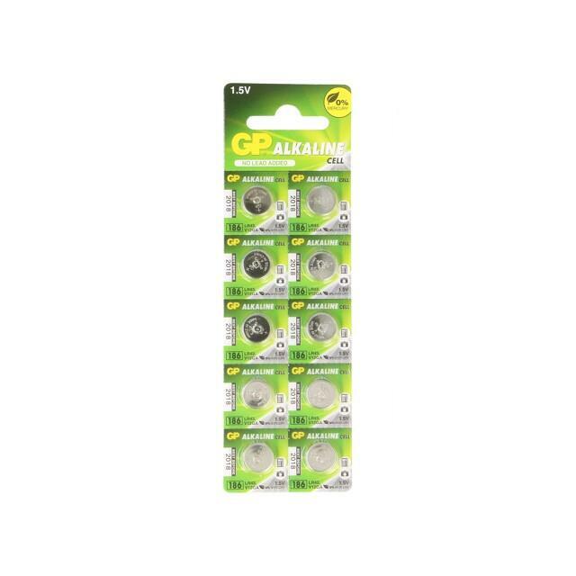 Battery: alkaline; coin; LR43,R1142; 1