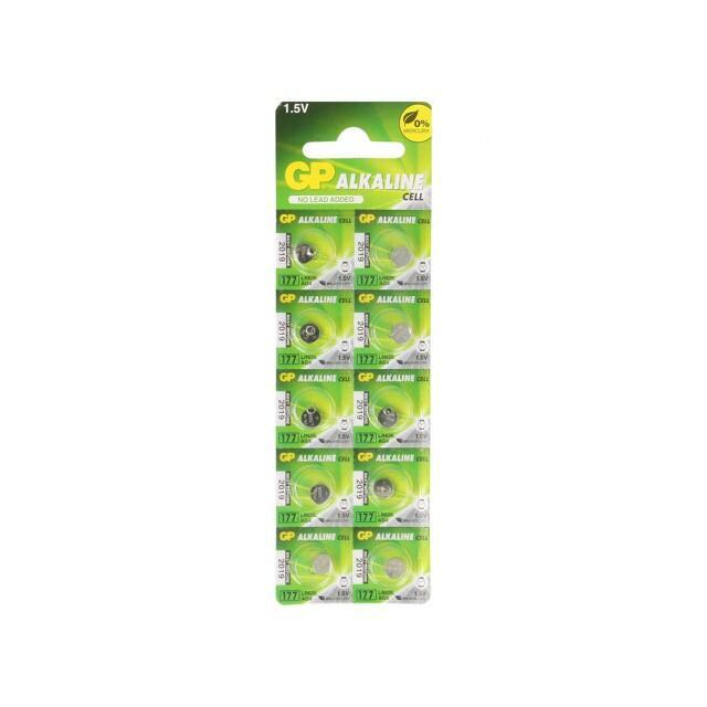 Battery: alkaline; coin; R626,SR66; 1