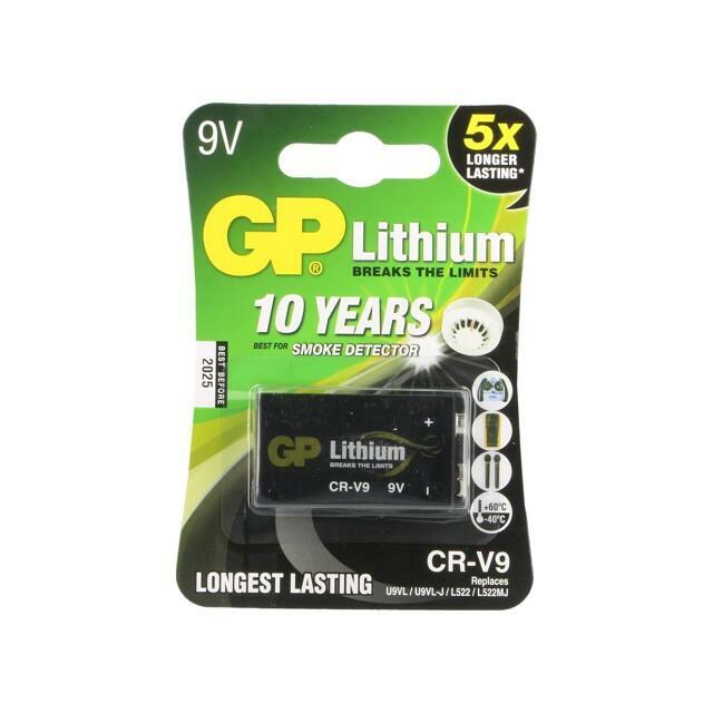 Battery: lithium; 6F22; 9V; non-rechargeable; 1pcs