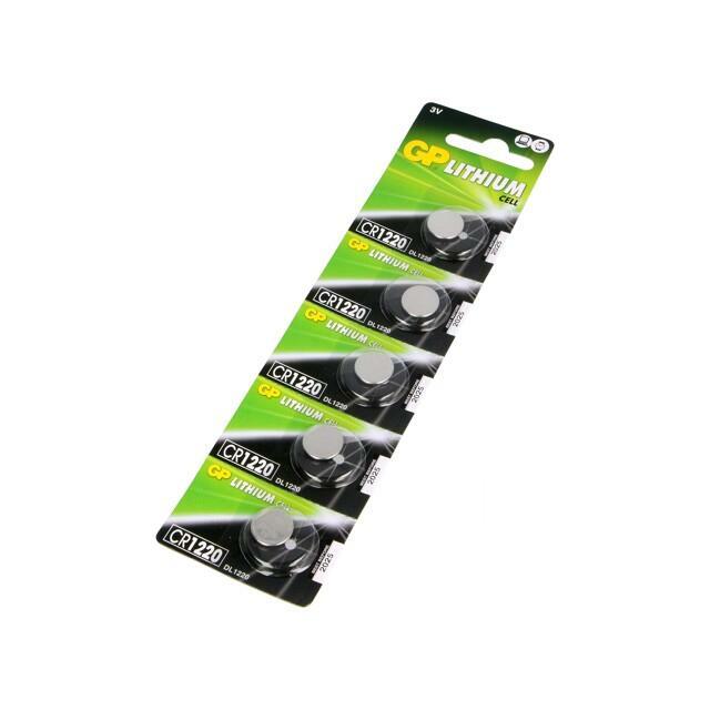 Battery: lithium; coin; CR1220; 3V; 35mAh