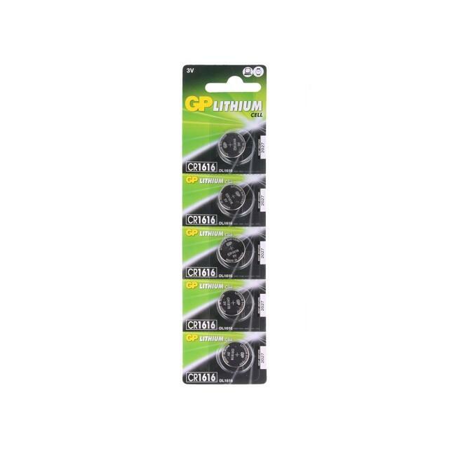 Battery: lithium; coin; CR1616; 3V; 42mAh