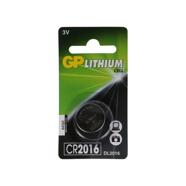 Battery: lithium; coin; CR2016; 3V; 90mAh