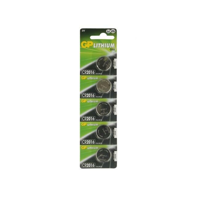 Battery: lithium; coin; CR2016; 3V; 90mAh