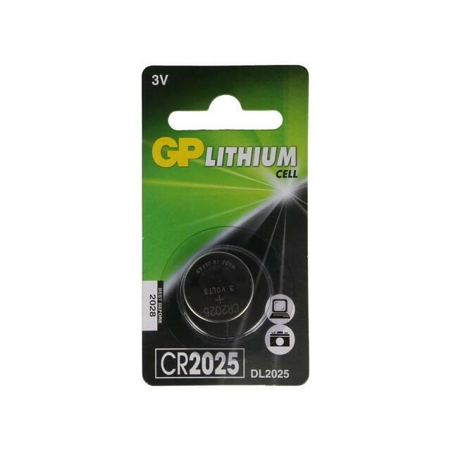 Battery: lithium; coin; CR2025; 3V; 160mAh
