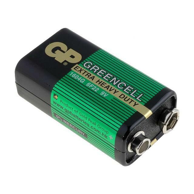 Battery: zinc-carbon; 6F22; 9V; non-rechargeable; 1pcs