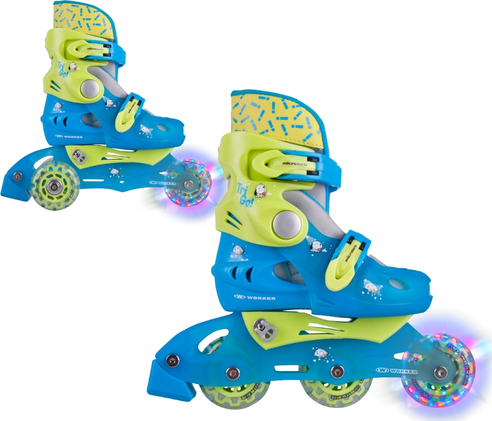 Bērnu skrituļslidas WORKER TriGo Skate LED