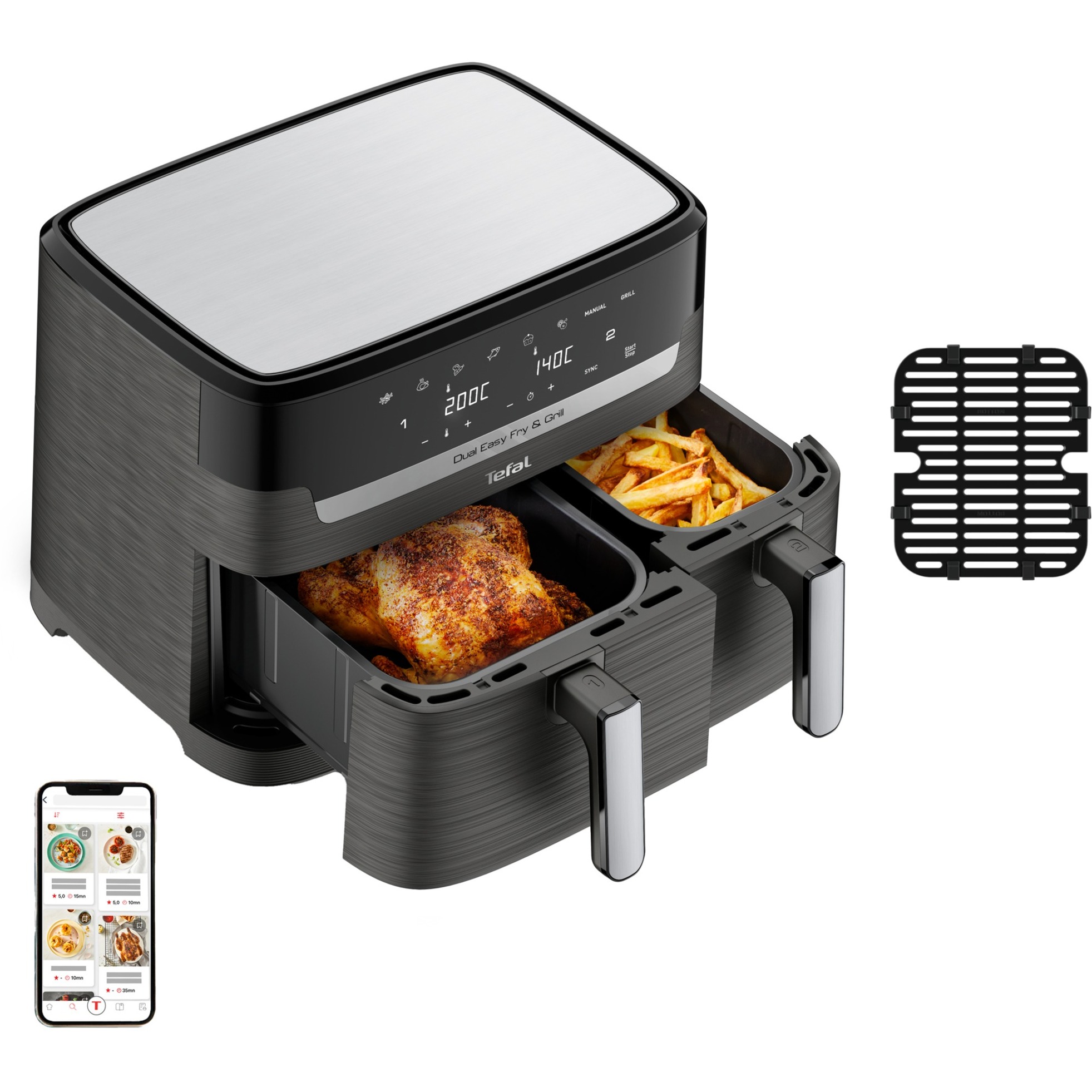Bez eļļas fritieris Tefal Dual Easy