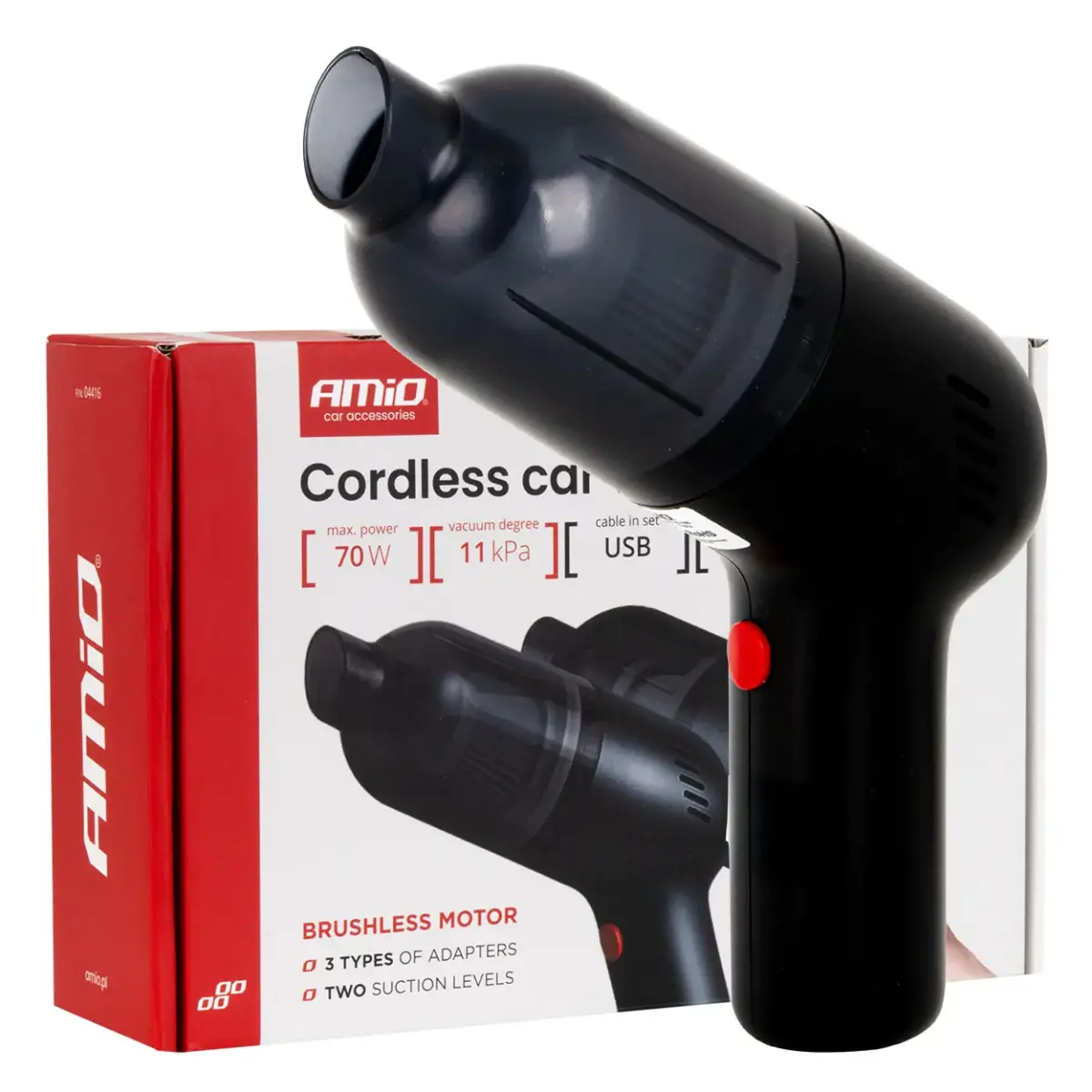 Bezvadu auto putekļsūcējs 70W 11 kPa