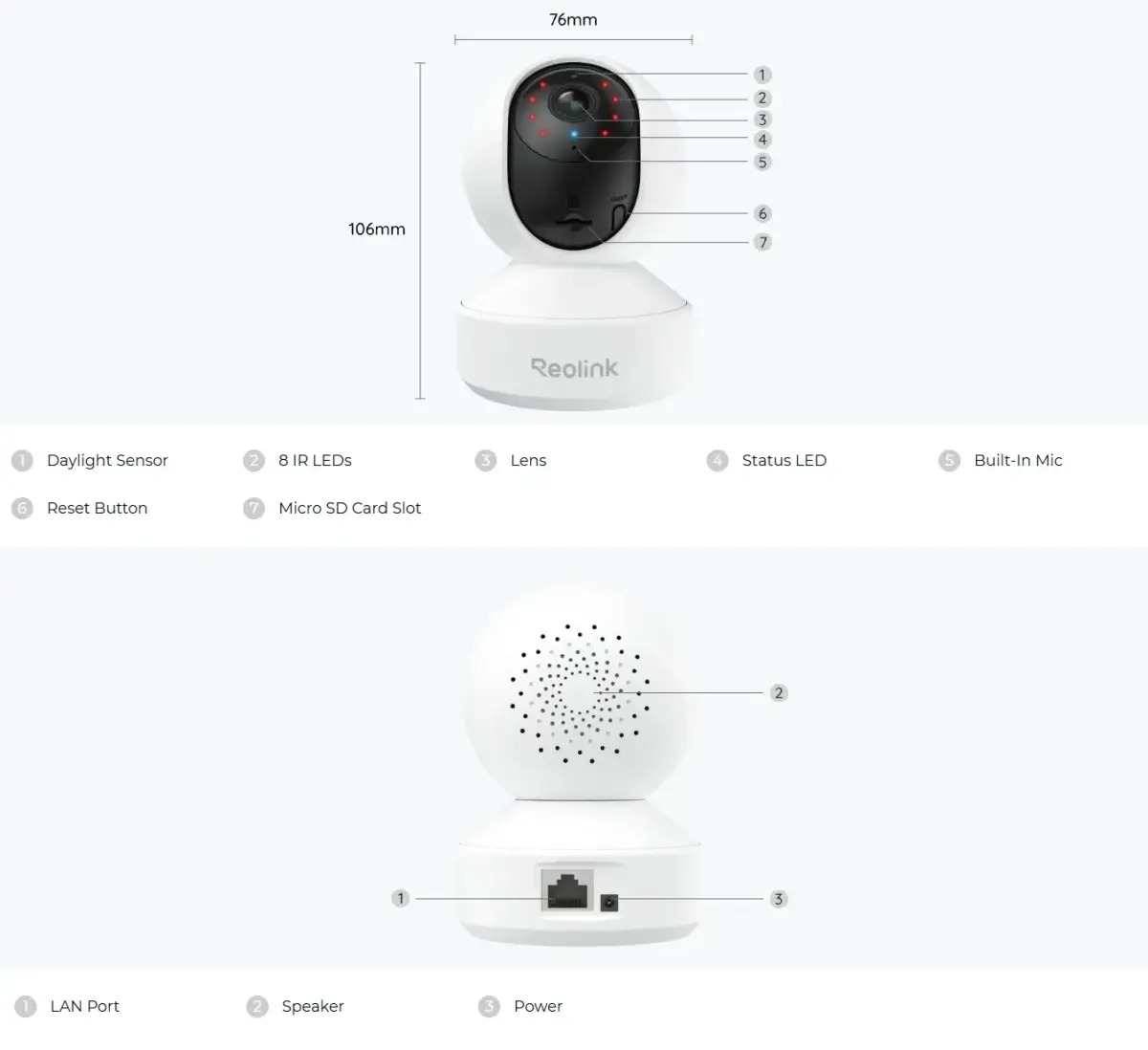 REOLINK Bezvadu Wi-Fi iekštelpu kamera, E330