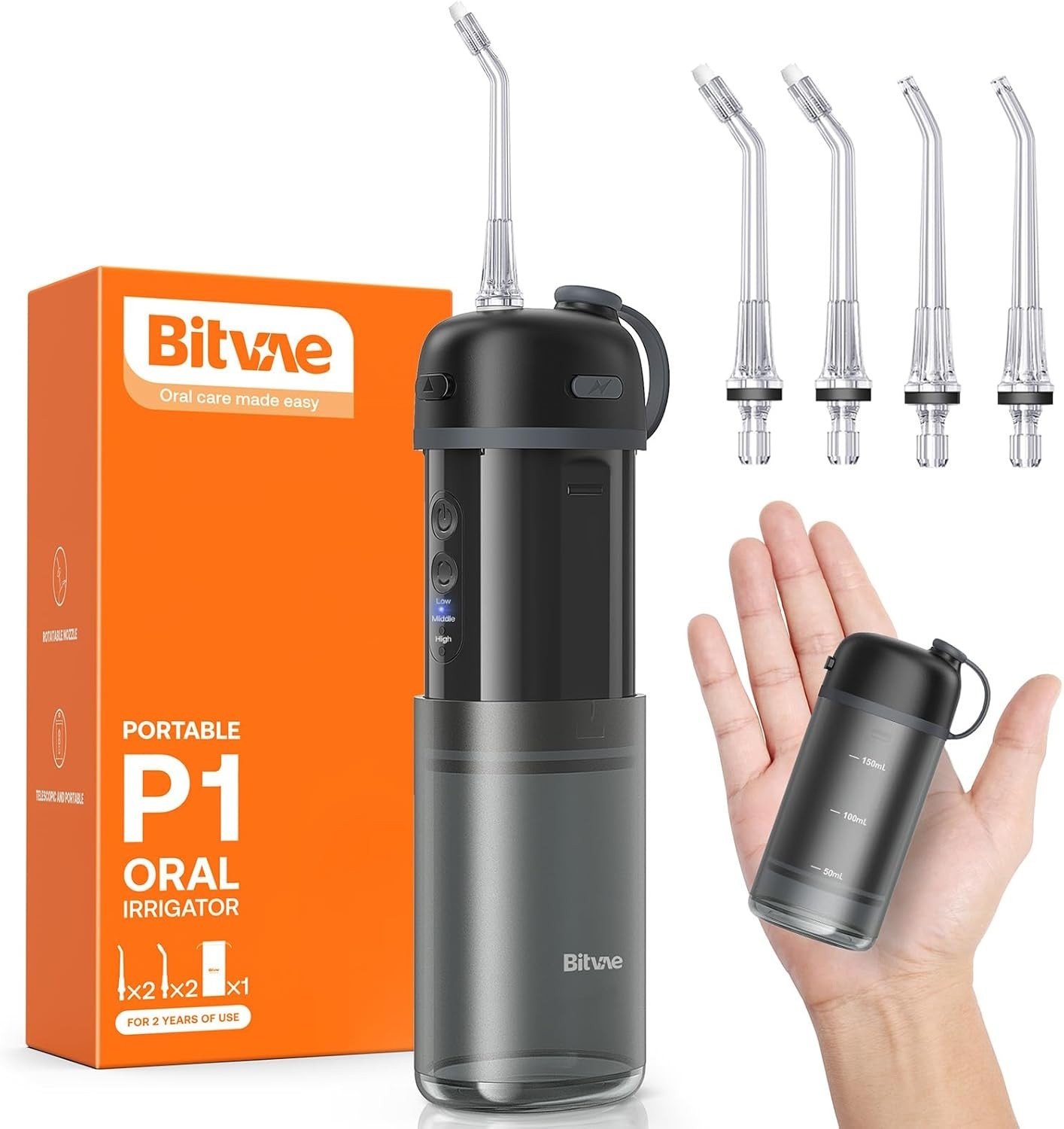 Bitvae P1 kompaktais irrigators 3 režīmi