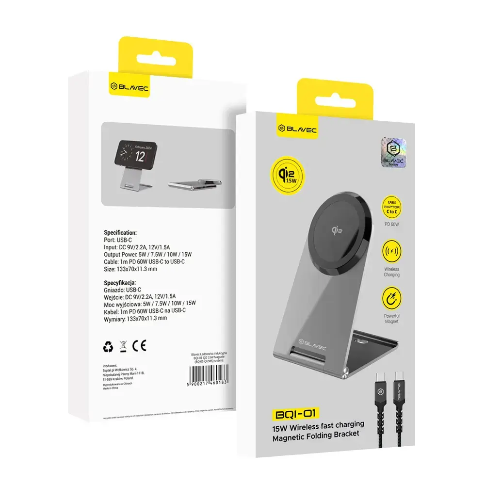 OEM Blavec BQI-01 Qi2 15W magnētiskais