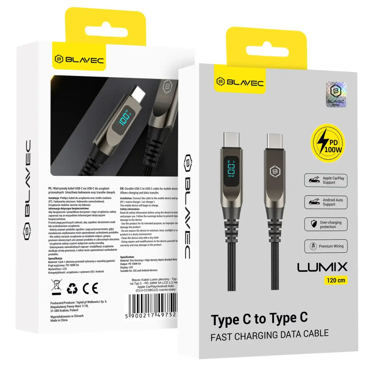 Blavec Kabel Lumix pleciony - Typ