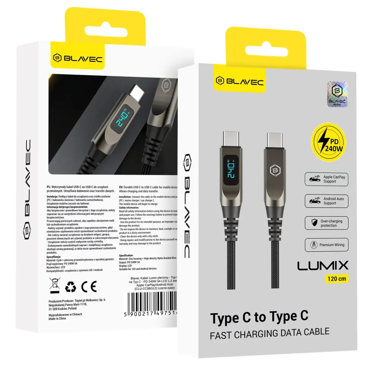 Blavec Kabel Lumix pleciony - Typ