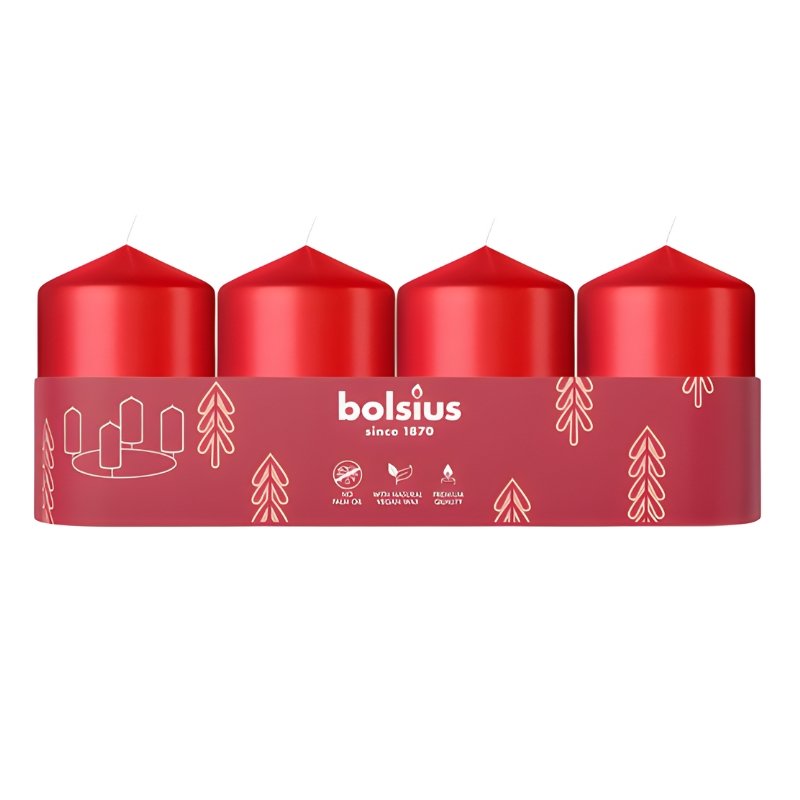 BOLSIUS Sveces cilindrs 4 gab. Ø60x40mm