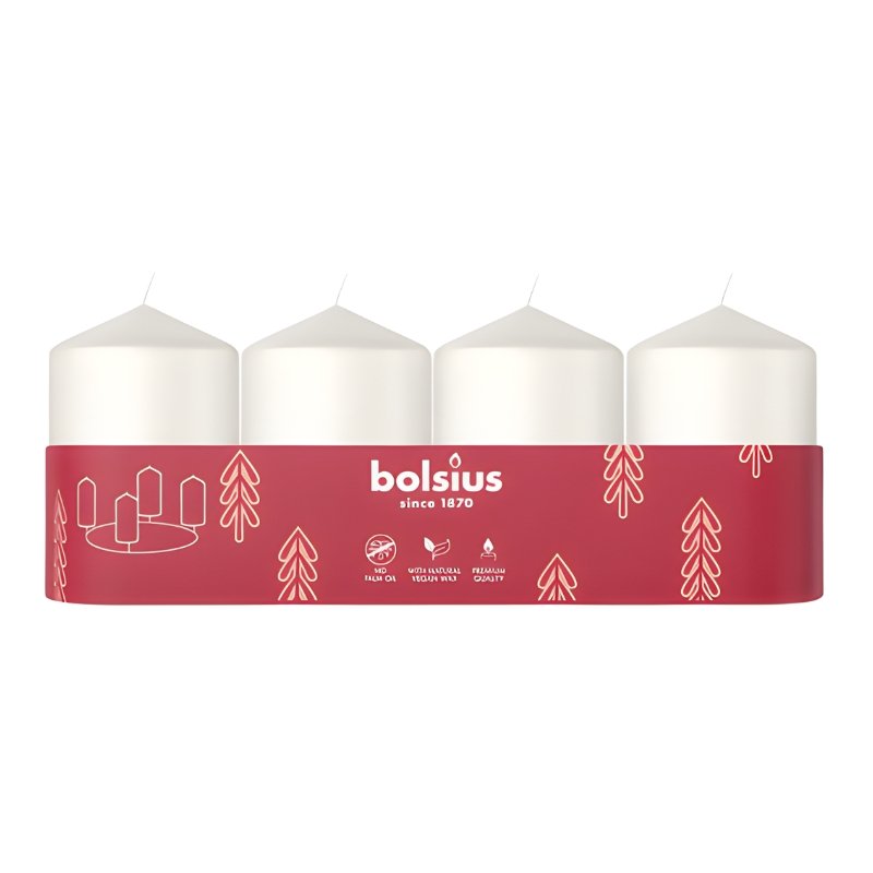 BOLSIUS Sveces cilindrs 4 gab. Ø60x40mm