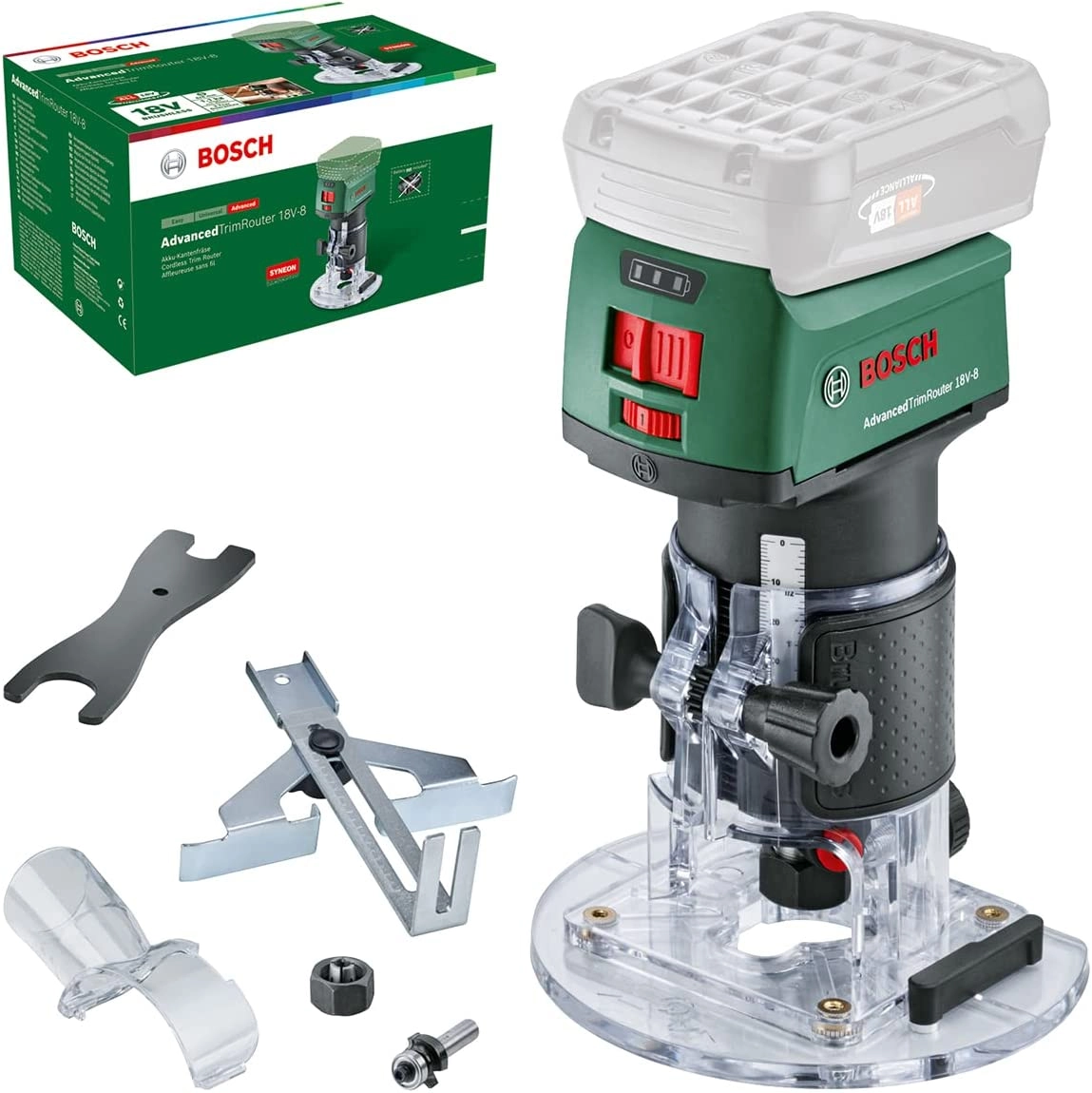AdvancedTrimRouter 18V-8 Virsfrēze Bosch Bezvadu frēzmašīna