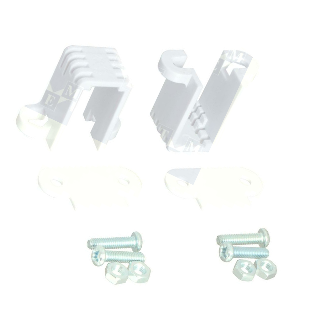 Bracket; white; plastic; 19mm; 2pcs. |