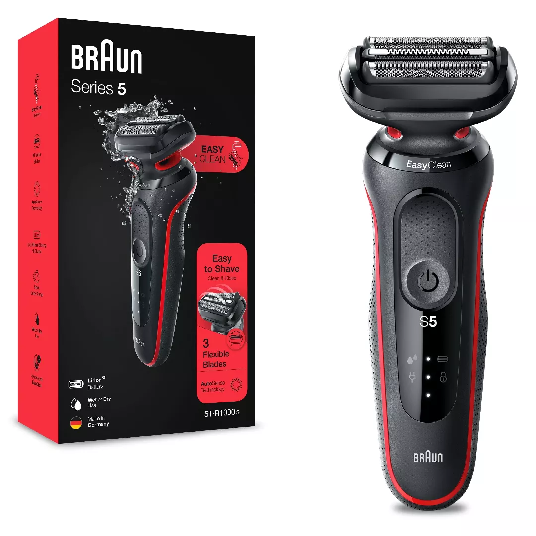 BRAUN Series 5 skuveklis AutoSense, sarkans