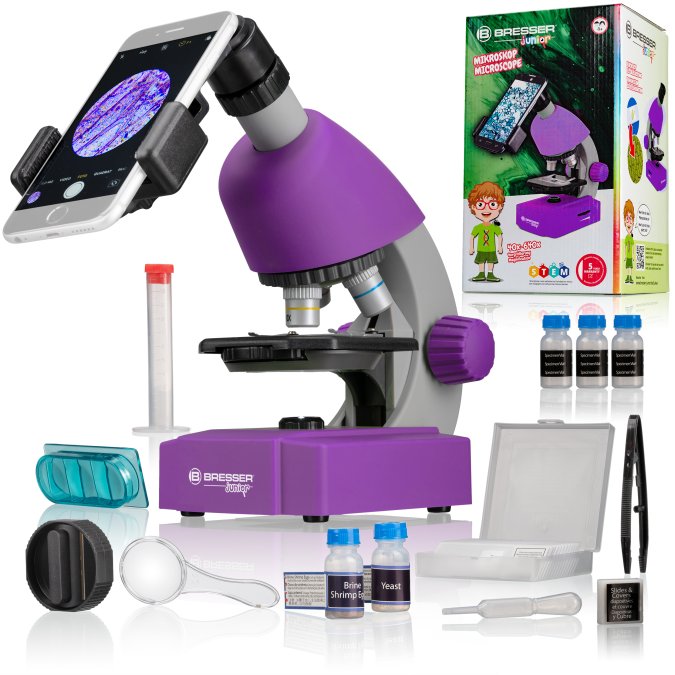 Bresser Junior 40x-640x mikroskops ar telefona