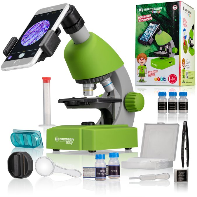 Bresser Junior 40x-640x mikroskops ar telefona