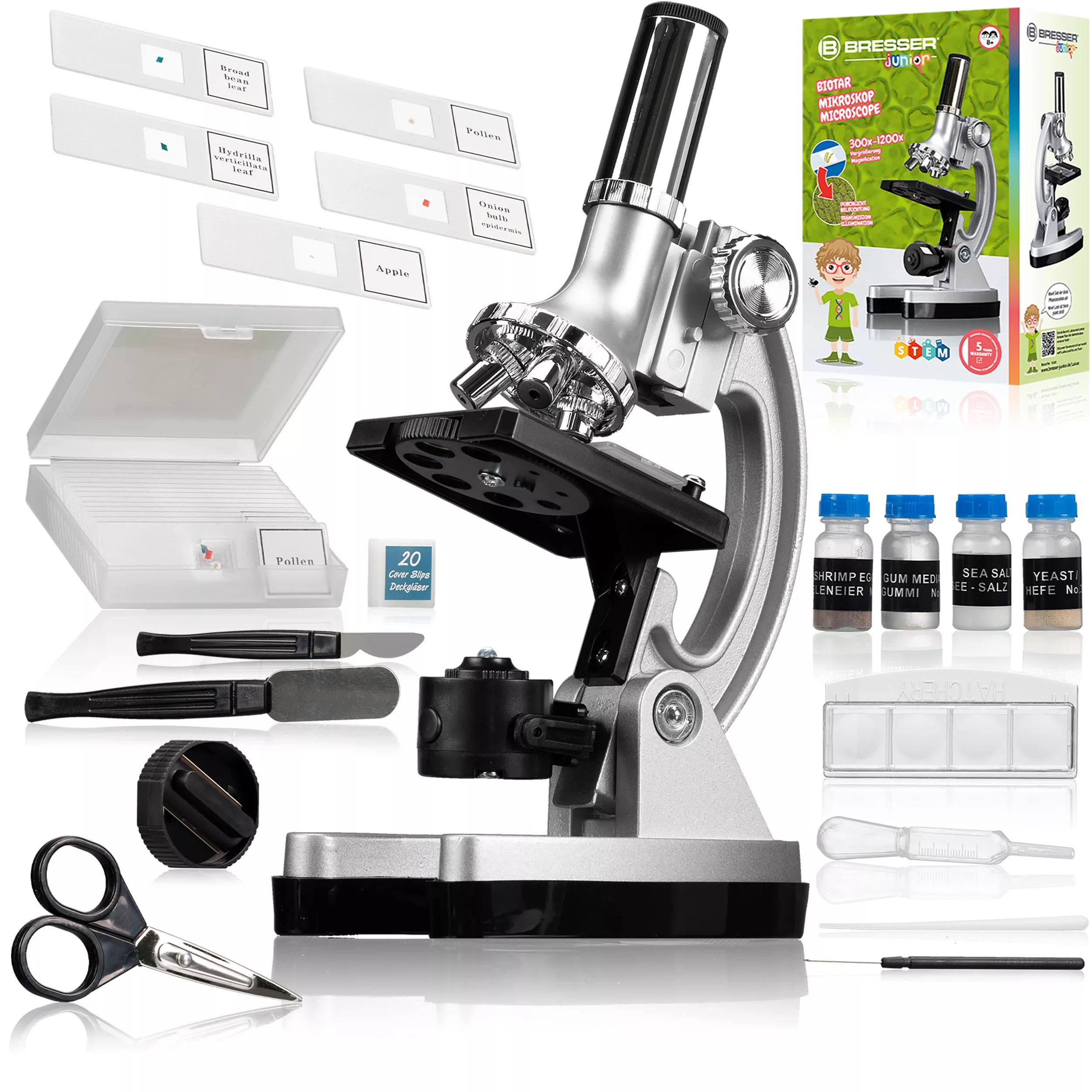 BRESSER JUNIOR Biotar 300x-1200x mikroskopa komplekts