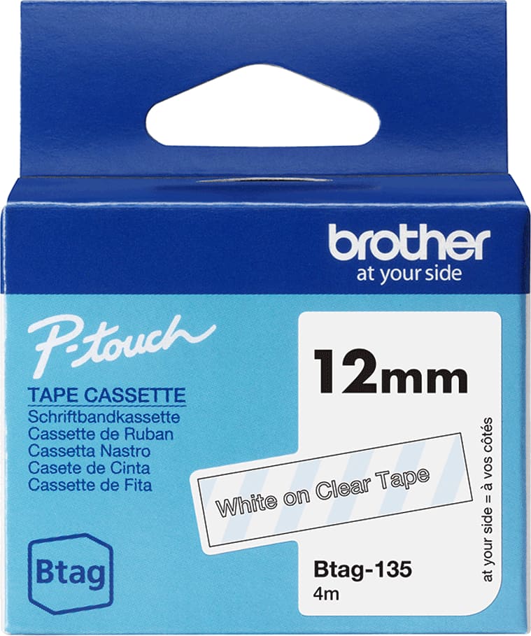 Brother BTAG-135 marķēšanas lenta Balts uz