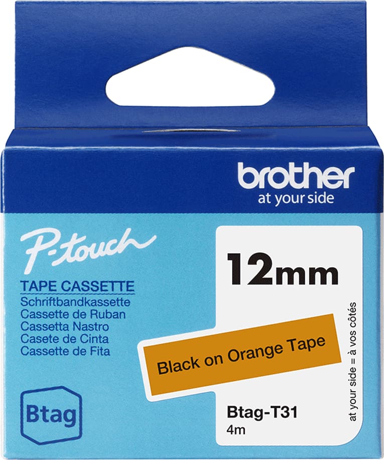 Brother BTAG-T31 marķēšanas lenta Melns uz