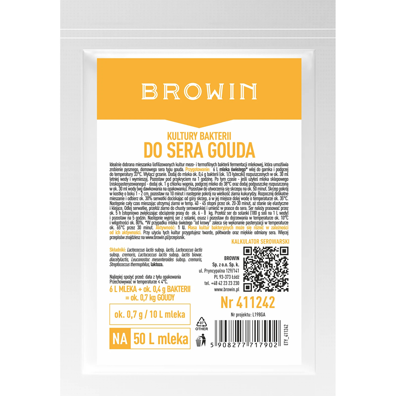 Browin Gouda siera baktēriju kultūra 411242