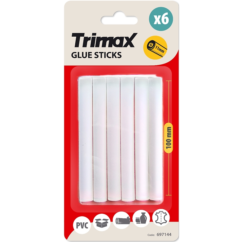 TRIMAX Brusiņi līm.pistolei D-11x100mm, 6gab