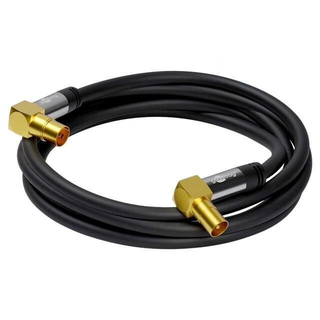 GOOBAY Cable; 2m; PVC; black; 75Ω