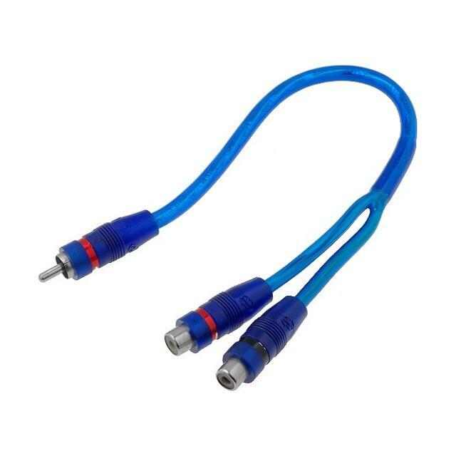 4CARMEDIA Cable; blue; RCA socket x2