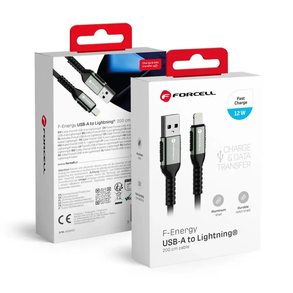 Cable USB A to Lightning Forcell