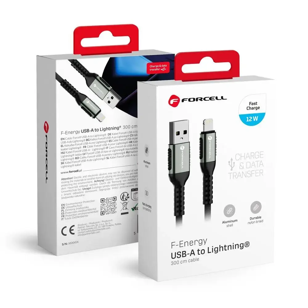Cable USB A to Lightning Forcell