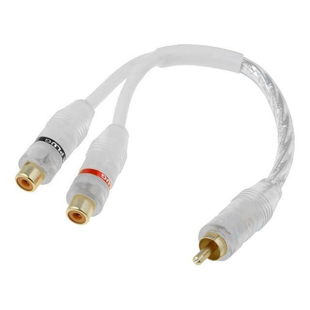 4CARMEDIA Cable; white; RCA socket x2
