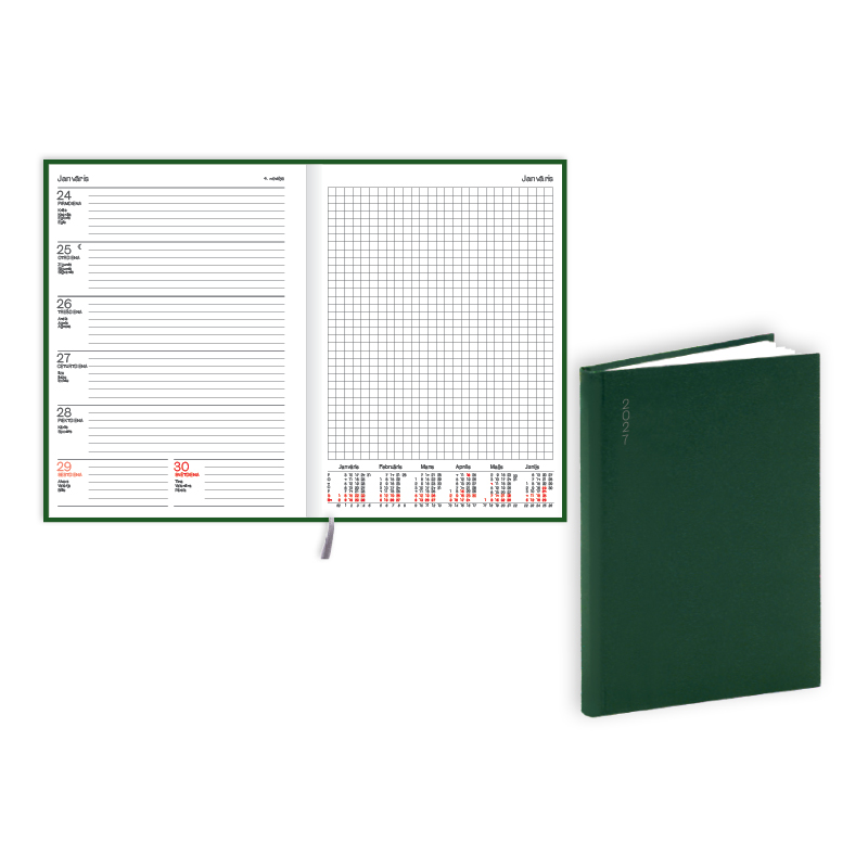 Balts Calendar EKO Quadro A5, week