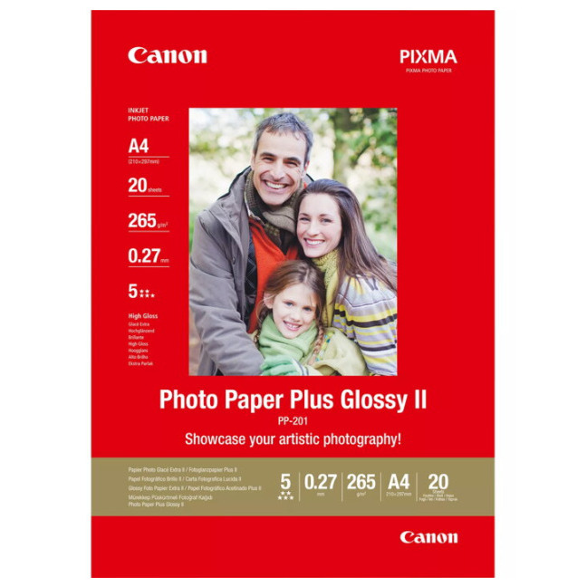 Canon PP-201 Glossy II Fotopapīrs A4