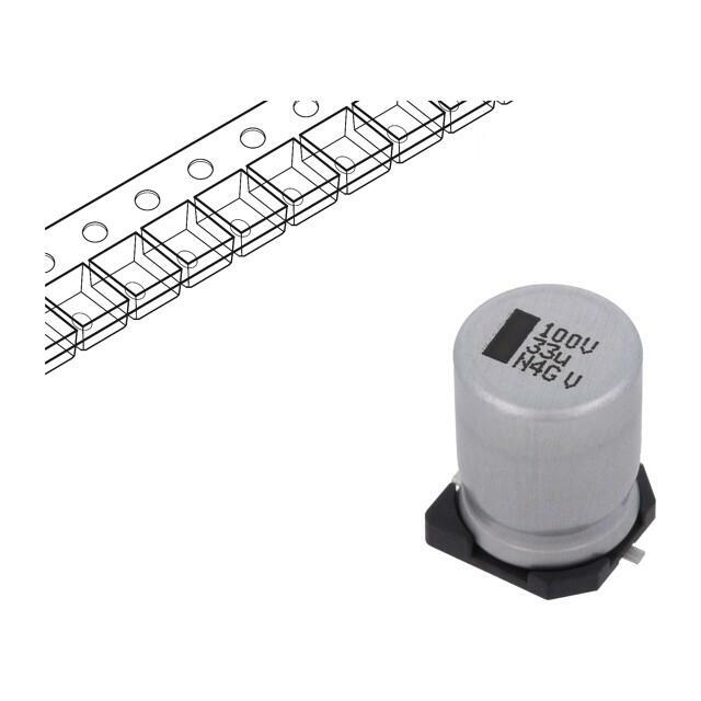 VISHAY Capacitor: electrolytic; SMD; 33uF; 100VDC