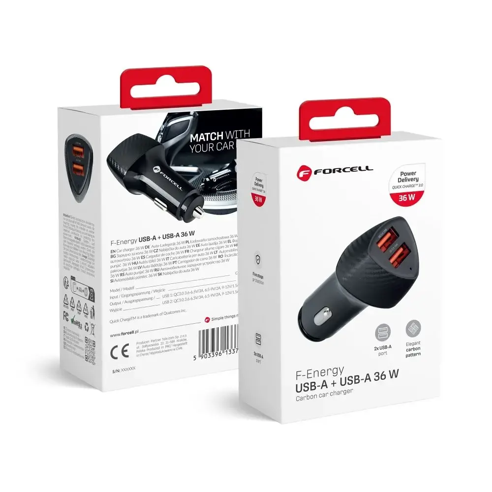 Car charger Forcell F-Energy Carbon 2