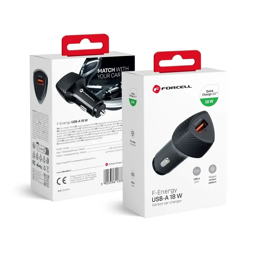 Car charger Forcell F-Energy Carbon USB