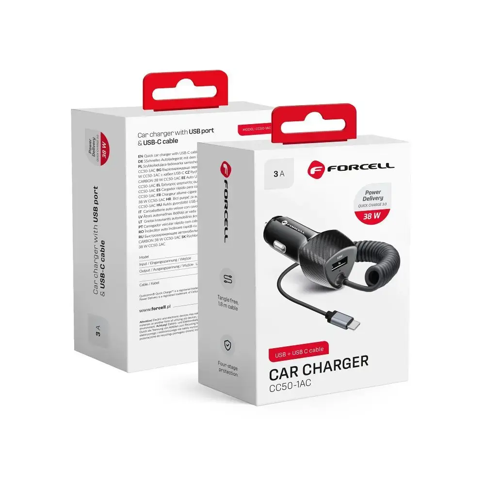 Car charger Forcell F-Energy Carbon USB
