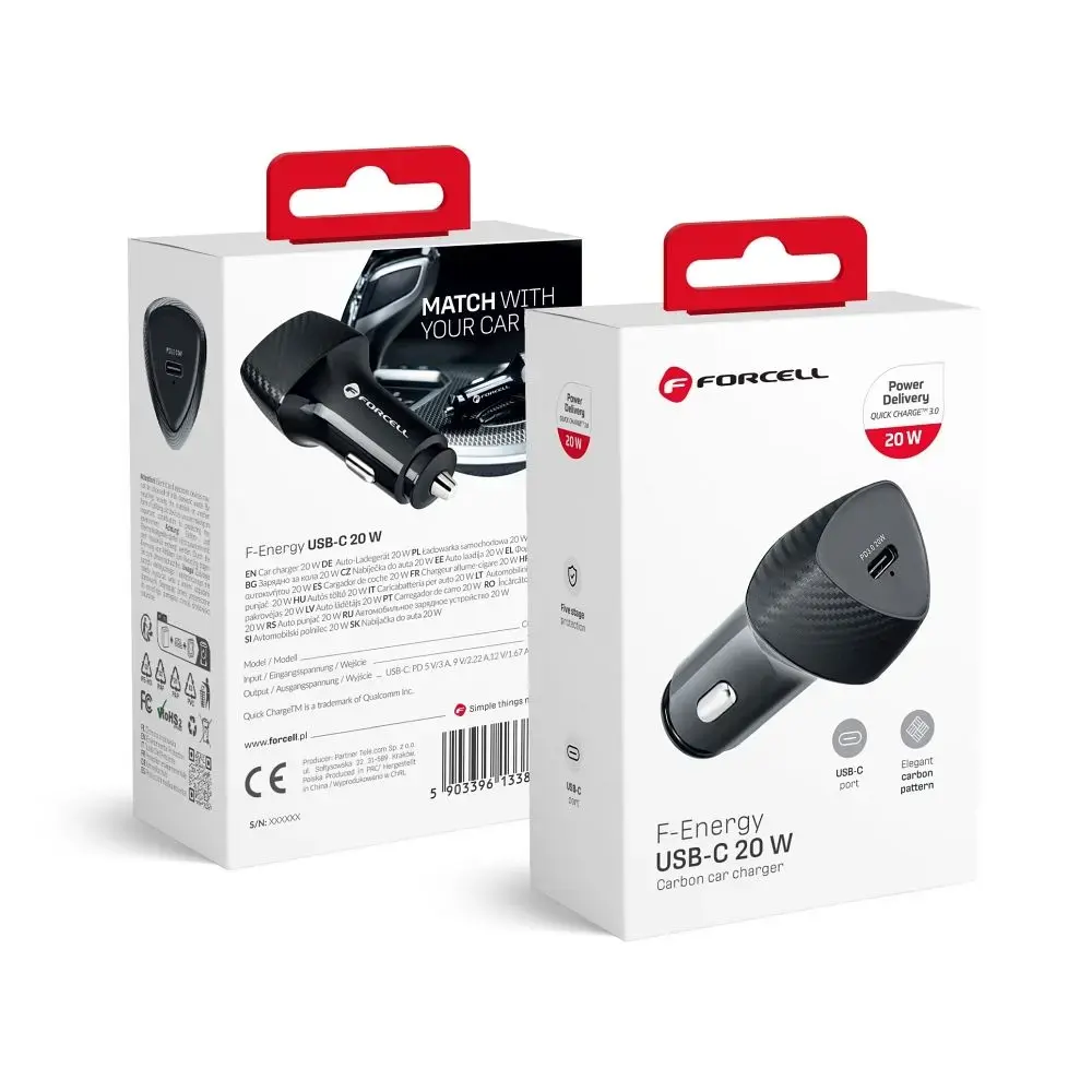 Car charger Forcell F-Energy Carbon USB